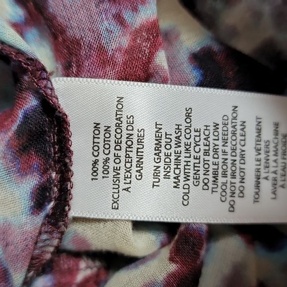 Beachlunchlounge Button Down Long Sleeve Sheer Cotton Peasant Blouse - Picture 7 of 8